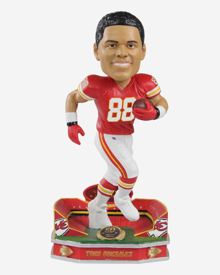 Tony Gonzalez Kansas City Chiefs Arrowhead Stadium 50th Anniversary Bobblehead FOCO - FOCO.com