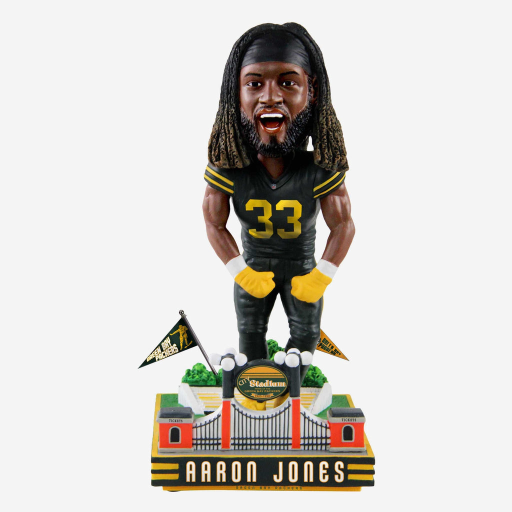 Aaron Jones Green Bay Packers 1950 Classic Jersey Bobblehead FOCO - FOCO.com