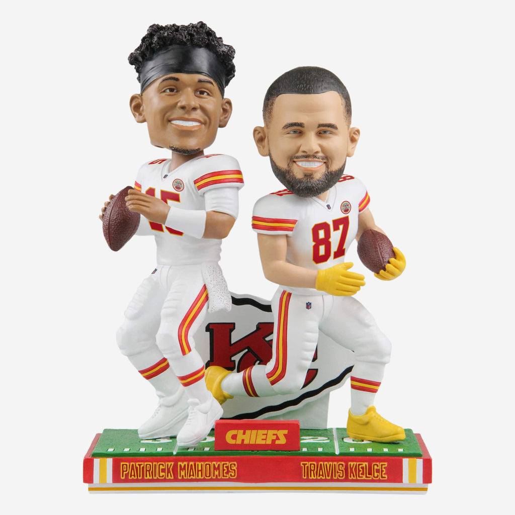 Patrick Mahomes & Travis Kelce Kansas City Chiefs Bobblemate Dual Bobblehead FOCO - FOCO.com