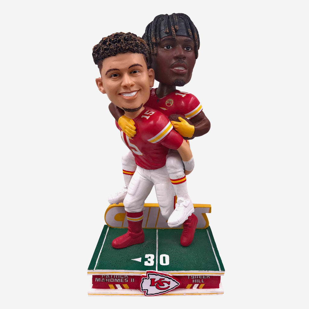 Patrick Mahomes & Tyreek Hill Kansas City Chiefs Piggyback Bobblehead FOCO - FOCO.com