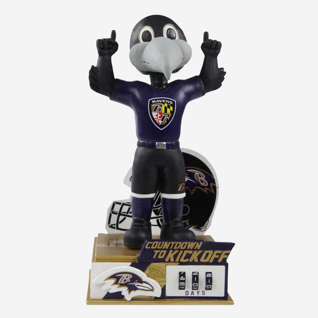 Poe Baltimore Ravens Countdown To Kickoff Mascot Bobblehead FOCO - FOCO.com