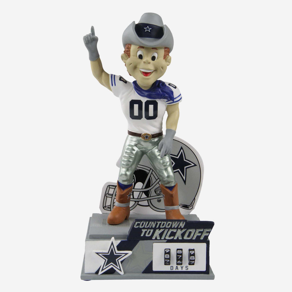 Rowdy Dallas Cowboys Countdown To Kickoff Mascot Bobblehead FOCO - FOCO.com