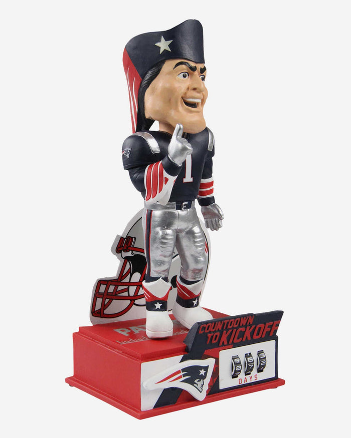 Pat The Patriot New England Patriots Countdown To Kickoff Mascot Bobblehead FOCO - FOCO.com