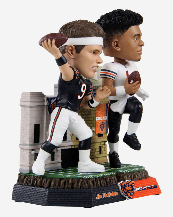 Jim McMahon & Justin Fields Chicago Bears Then and Now Bobblehead FOCO - FOCO.com