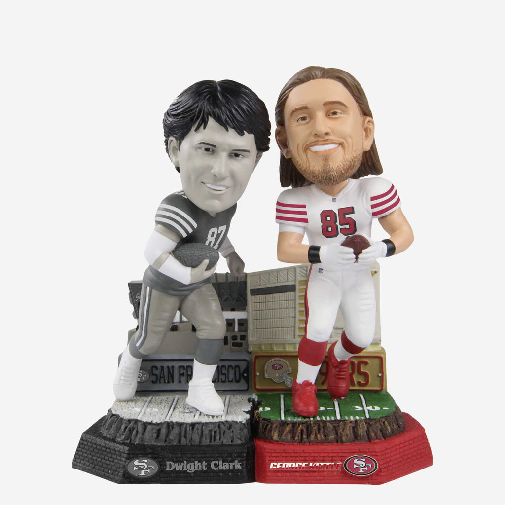 Dwight Clark & George Kittle San Francisco 49ers Then And Now Bobblehead FOCO - FOCO.com