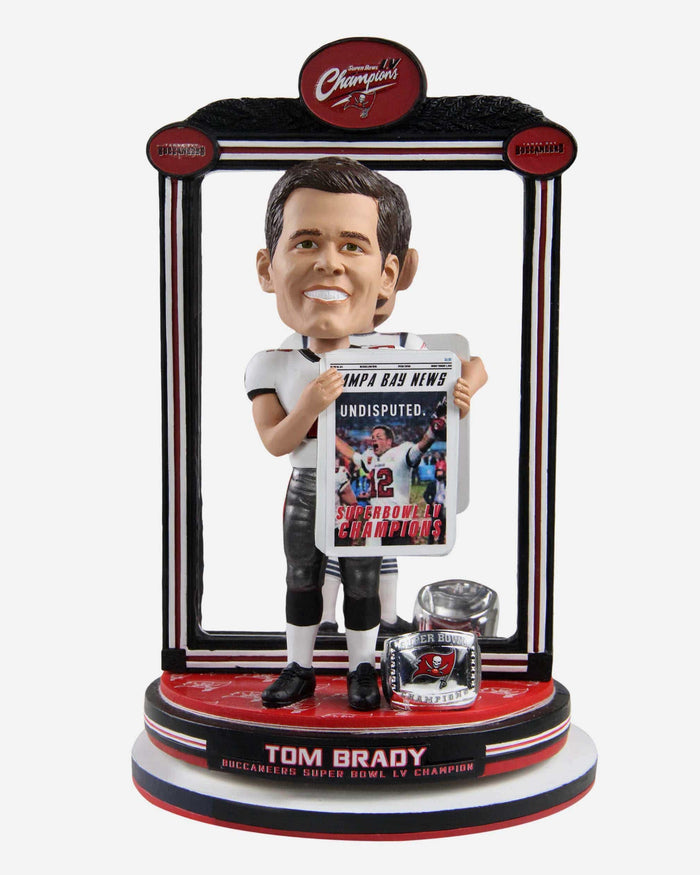 Tom Brady Tampa Bay Buccaneers & New England Patriots Dual Spinning Bobblehead FOCO - FOCO.com