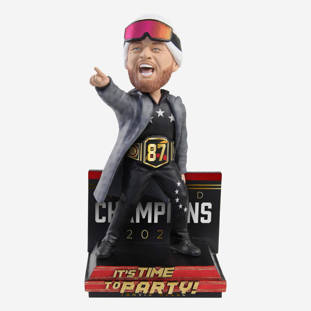 Travis Kelce Kansas City Chiefs Championship Belt Bobblehead FOCO - FOCO.com