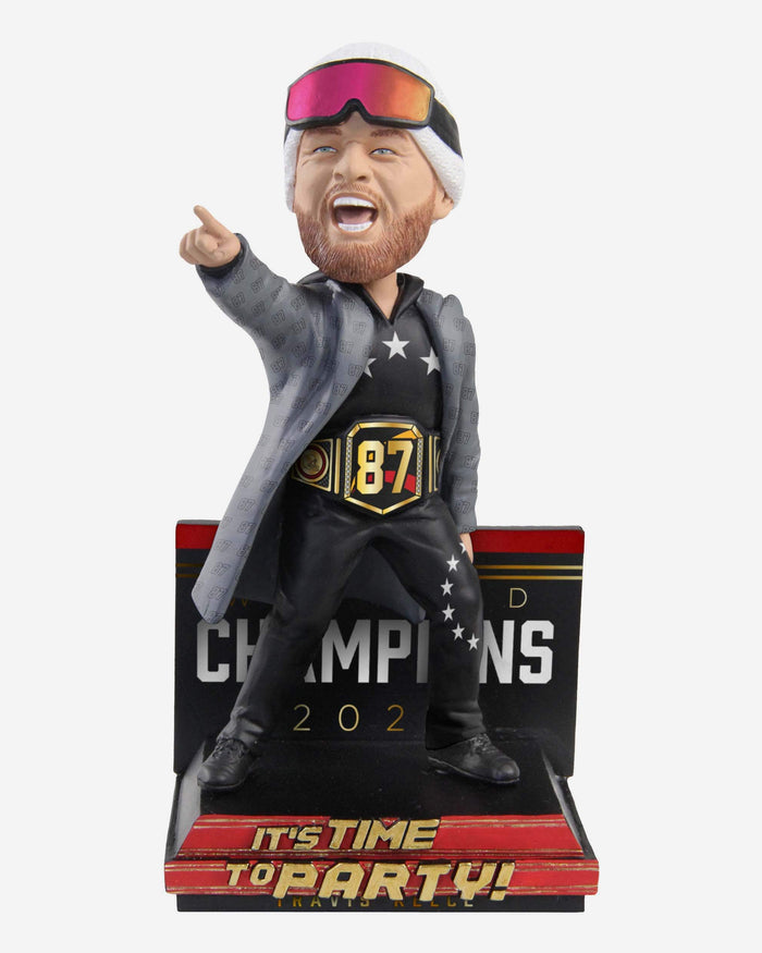 Travis Kelce Kansas City Chiefs Championship Belt Bobblehead FOCO - FOCO.com