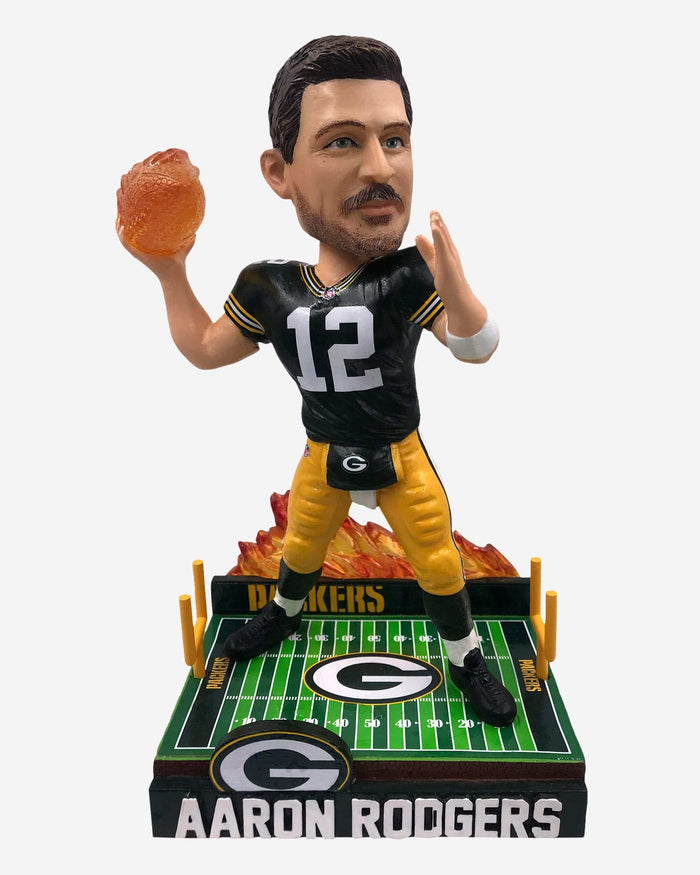 Aaron Rodgers Green Bay Packers On Fire Bobblehead FOCO - FOCO.com