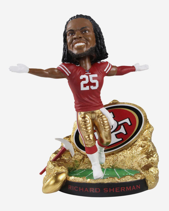 Richard Sherman San Francisco 49ers Gold Rush Bobblehead FOCO - FOCO.com