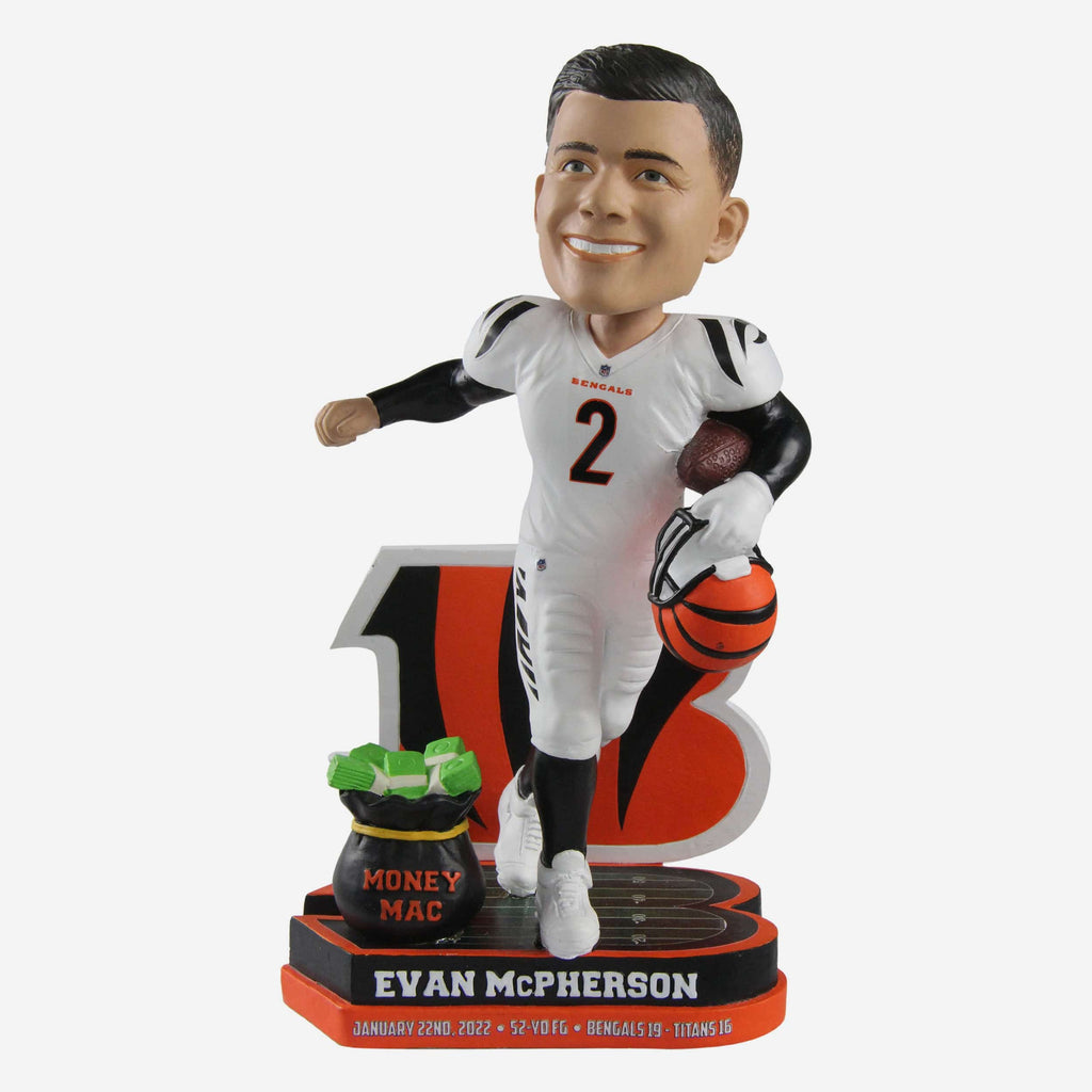 Evan McPherson Cincinnati Bengals Game Winner Bobblehead FOCO - FOCO.com