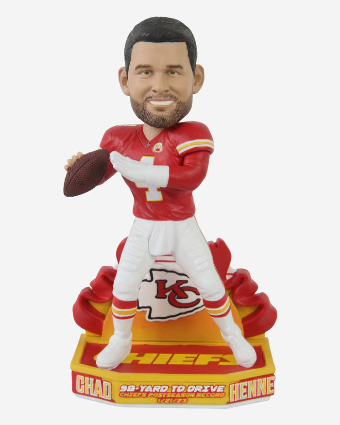 Chad Henne Kansas City Chiefs Franchise Longest Ever Playoff Touchdown Drive Bobblehead FOCO - FOCO.com