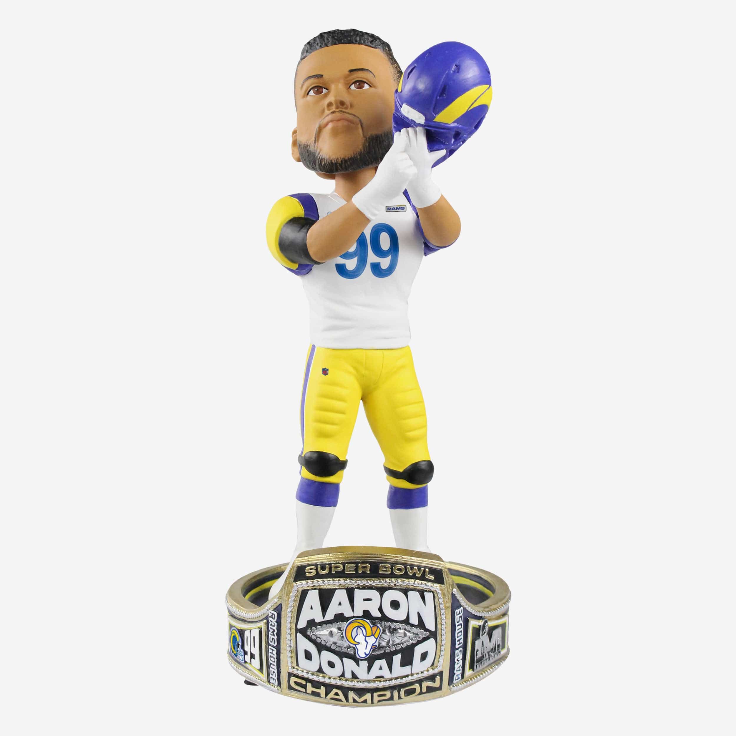 Aaron Donald Los Angeles Rams Championship Ring Base Bobblehead FOCO