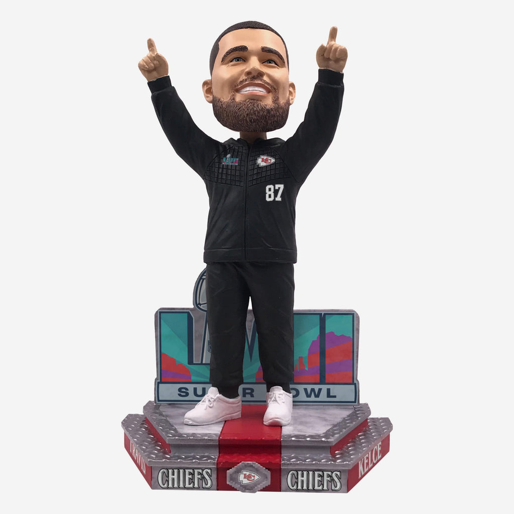 Travis Kelce Kansas City Chiefs Super Bowl LVII Outfit Bobblehead FOCO - FOCO.com