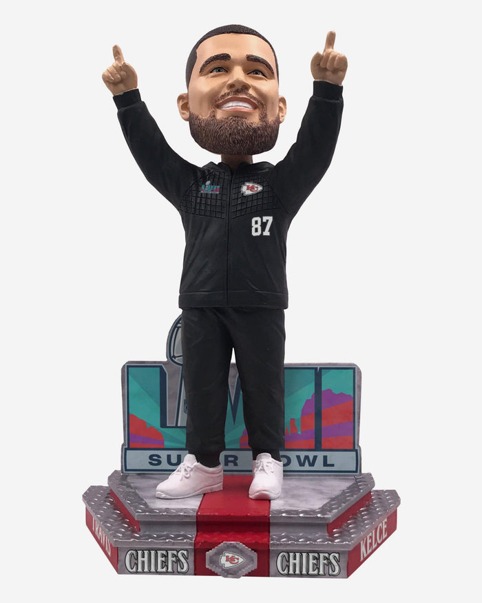 Travis Kelce Kansas City Chiefs Super Bowl LVII Outfit Bobblehead FOCO - FOCO.com