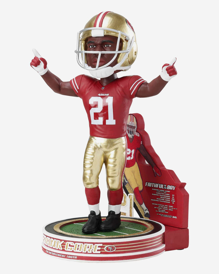 Frank Gore San Francisco 49ers Career Stats Ambassador Bobblehead FOCO - FOCO.com