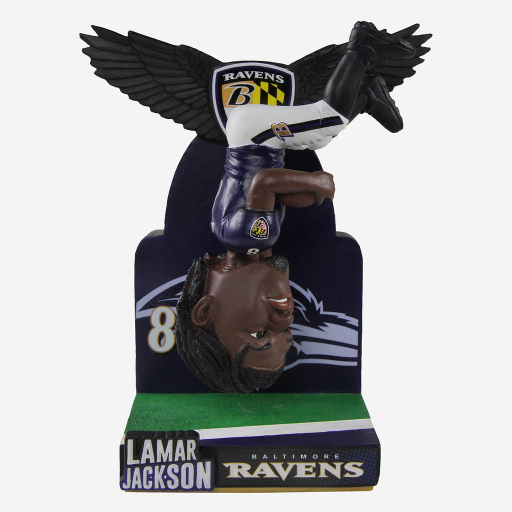 Lamar Jackson Baltimore Ravens Touchdown Celebration Flip Bobblehead FOCO - FOCO.com