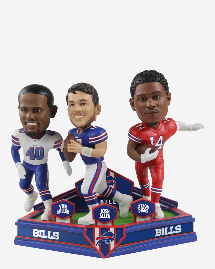 Josh Allen & Von Miller & Stefon Diggs Buffalo Bills Triple Bobblehead FOCO - FOCO.com