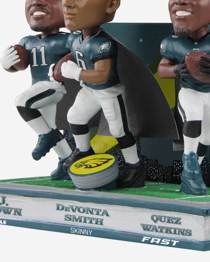 AJ Brown & DeVonta Smith & Quez Watkins Philadelphia Eagles Swole Skinny Fast Triple Bobblehead FOCO - FOCO.com