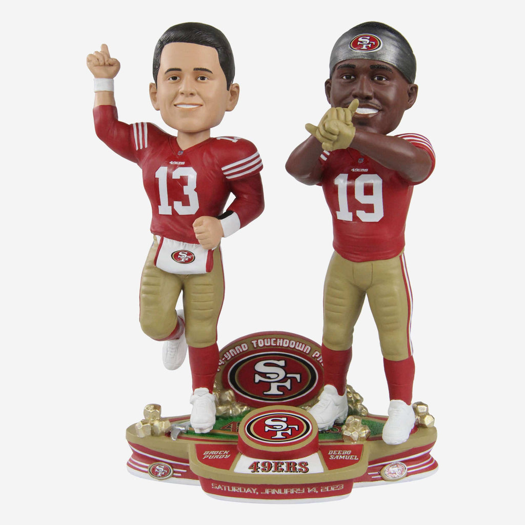 Brock Purdy & Deebo Samuel San Francisco 49ers Wild Card Gold Rush Dual Bobblehead FOCO - FOCO.com