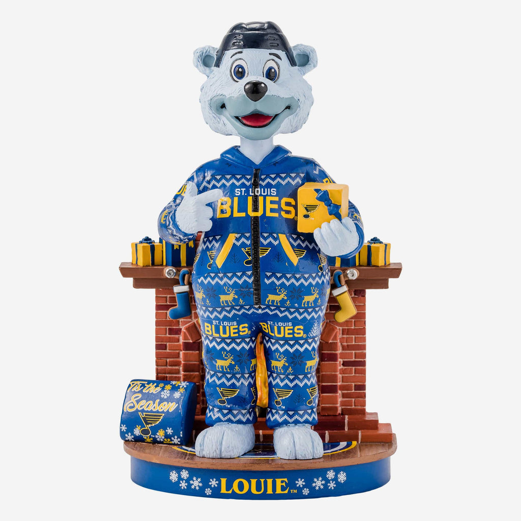 Louie St Louis Blues Holiday Mascot Bobblehead FOCO - FOCO.com