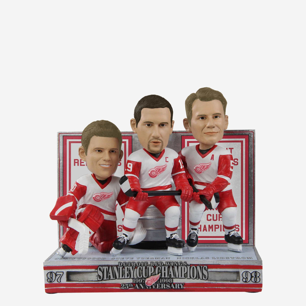 Detroit Red Wings 1998 Stanley Cup Champions 25th Anniversary Celebration Triple Bobblehead FOCO - FOCO.com