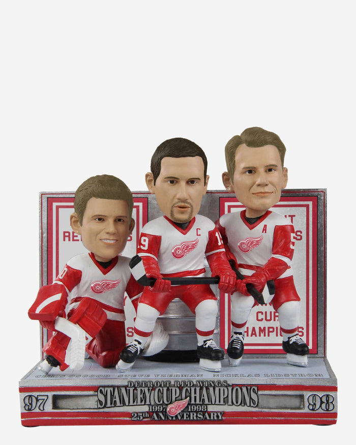 Detroit Red Wings 1998 Stanley Cup Champions 25th Anniversary Celebration Triple Bobblehead FOCO - FOCO.com
