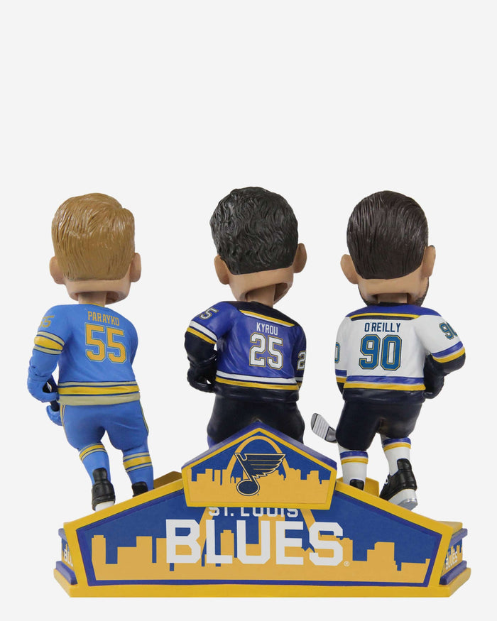 Ryan O'Reilly & Jordan Kyrou & Colton Parayko St Louis Blues Triple Bobblehead FOCO - FOCO.com