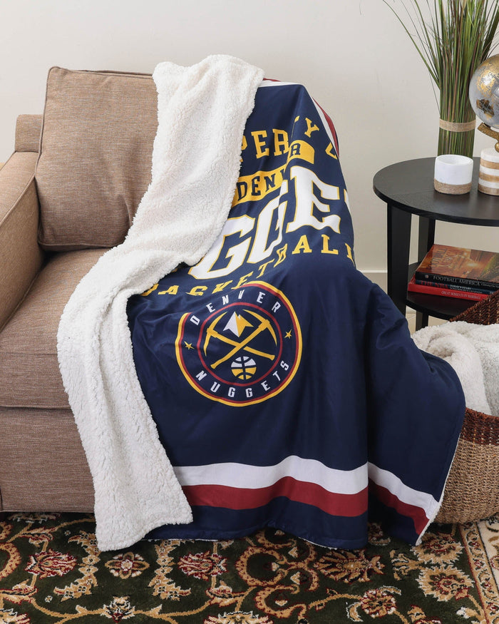 Denver Nuggets Team Property Sherpa Plush Throw Blanket FOCO - FOCO.com