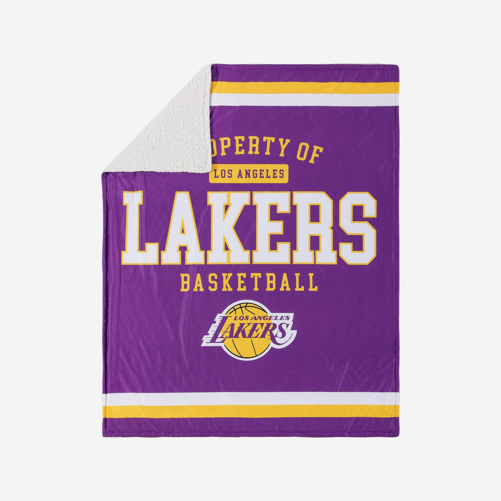 Los Angeles Lakers Team Property Sherpa Plush Throw Blanket FOCO - FOCO.com
