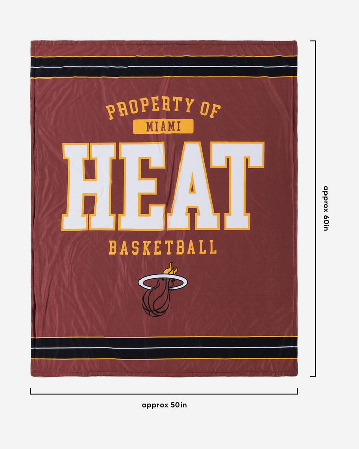 Miami Heat Team Property Sherpa Plush Throw Blanket FOCO - FOCO.com