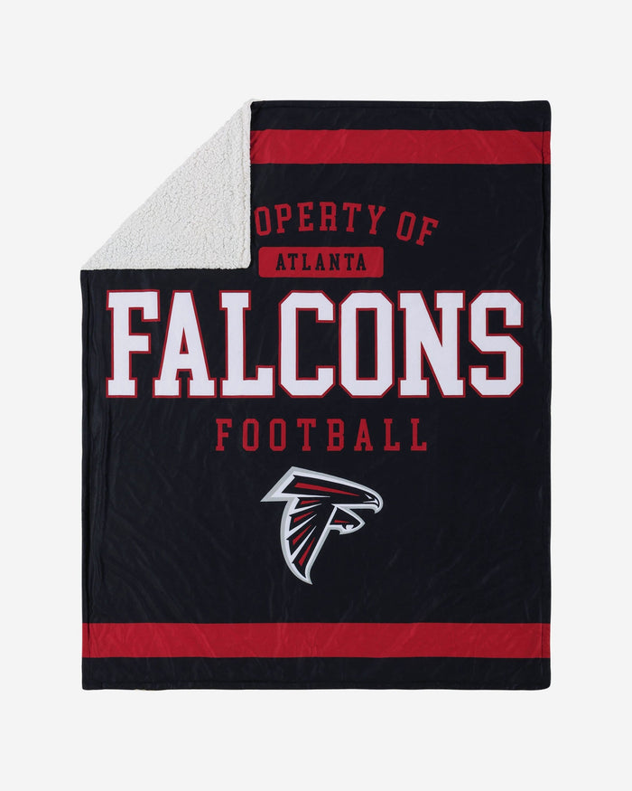 Atlanta Falcons Team Property Sherpa Plush Throw Blanket FOCO - FOCO.com