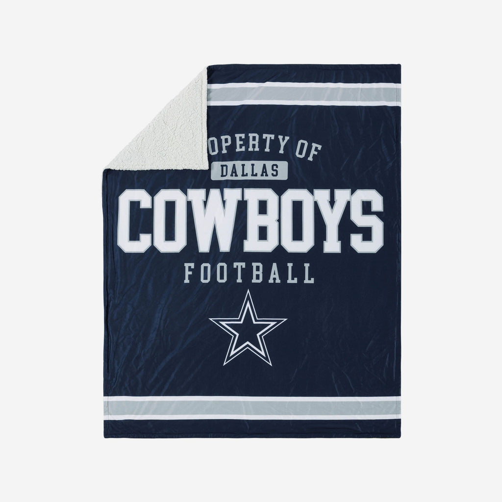 Dallas Cowboys Team Property Sherpa Plush Throw Blanket FOCO - FOCO.com