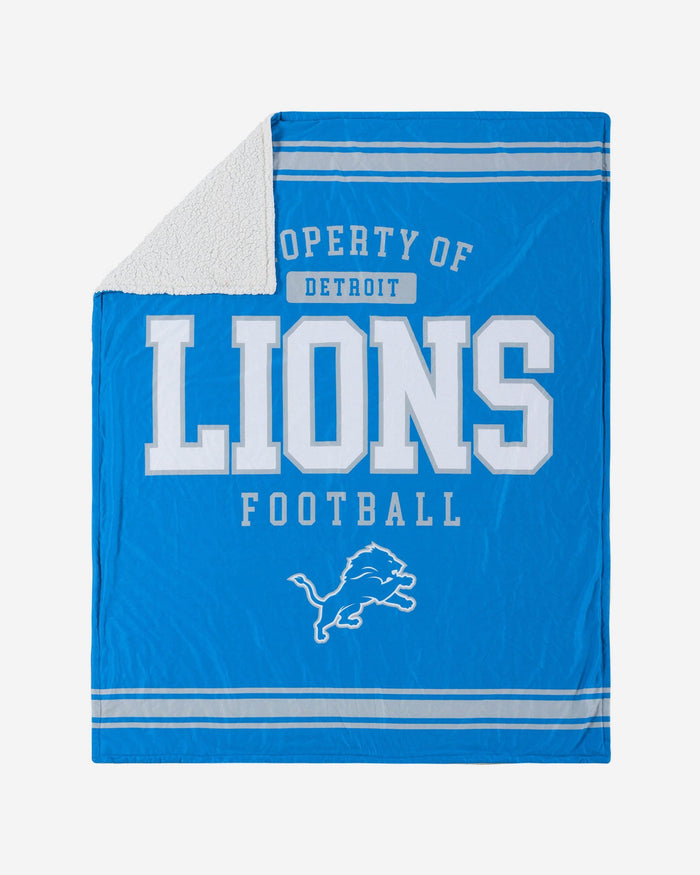 Detroit Lions Team Property Sherpa Plush Throw Blanket FOCO - FOCO.com