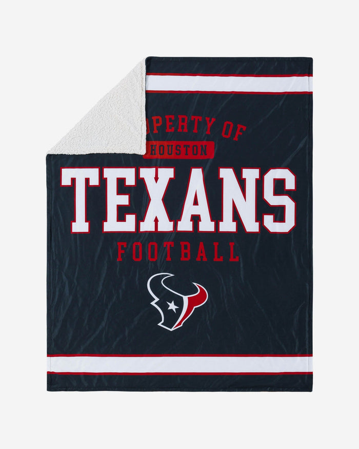Houston Texans Team Property Sherpa Plush Throw Blanket FOCO - FOCO.com