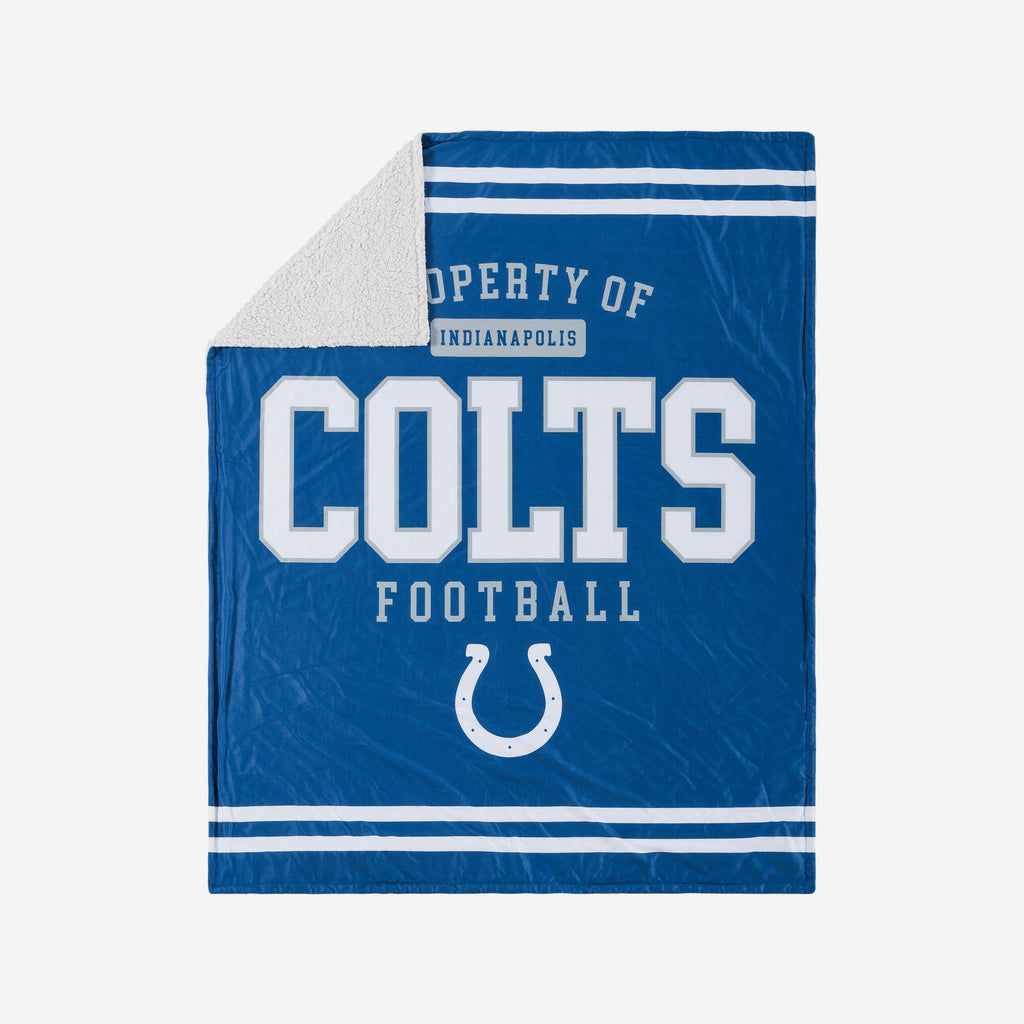 Indianapolis Colts Team Property Sherpa Plush Throw Blanket FOCO - FOCO.com