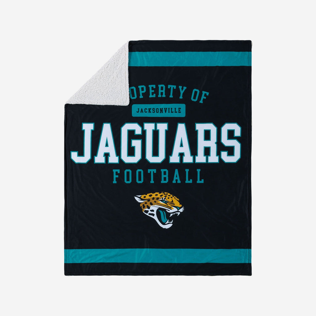 Jacksonville Jaguars Team Property Sherpa Plush Throw Blanket FOCO - FOCO.com