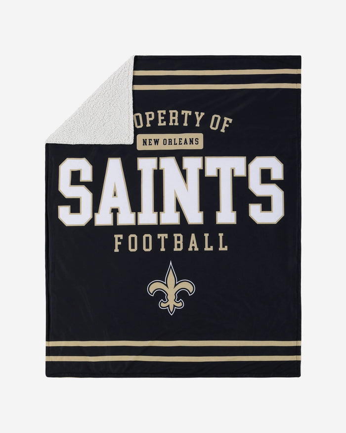 New Orleans Saints Team Property Sherpa Plush Throw Blanket FOCO - FOCO.com