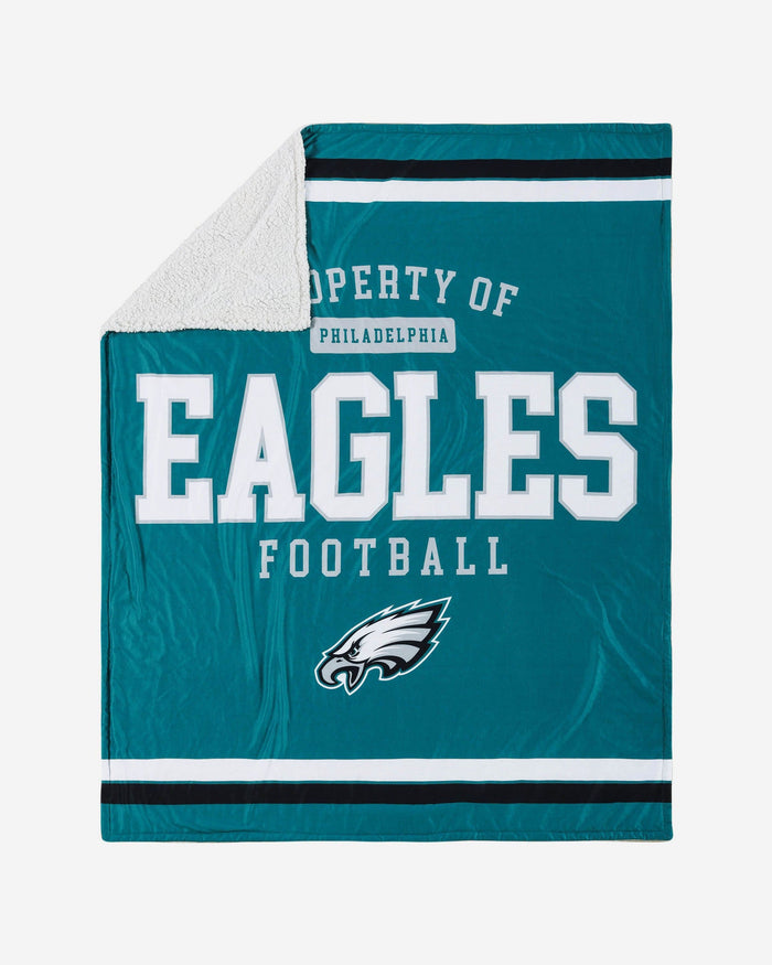 Philadelphia Eagles Team Property Sherpa Plush Throw Blanket FOCO - FOCO.com