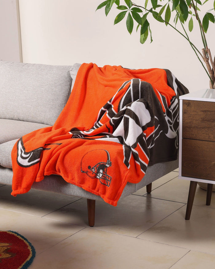 Cleveland Browns Supreme Slumber Plush Throw Blanket FOCO - FOCO.com