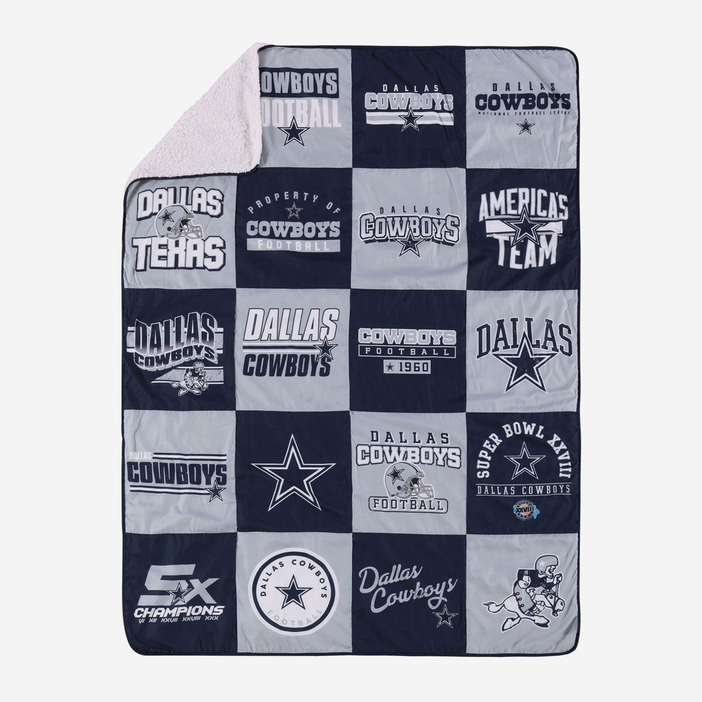 Dallas Cowboys Team Pride Patches Quilt FOCO - FOCO.com