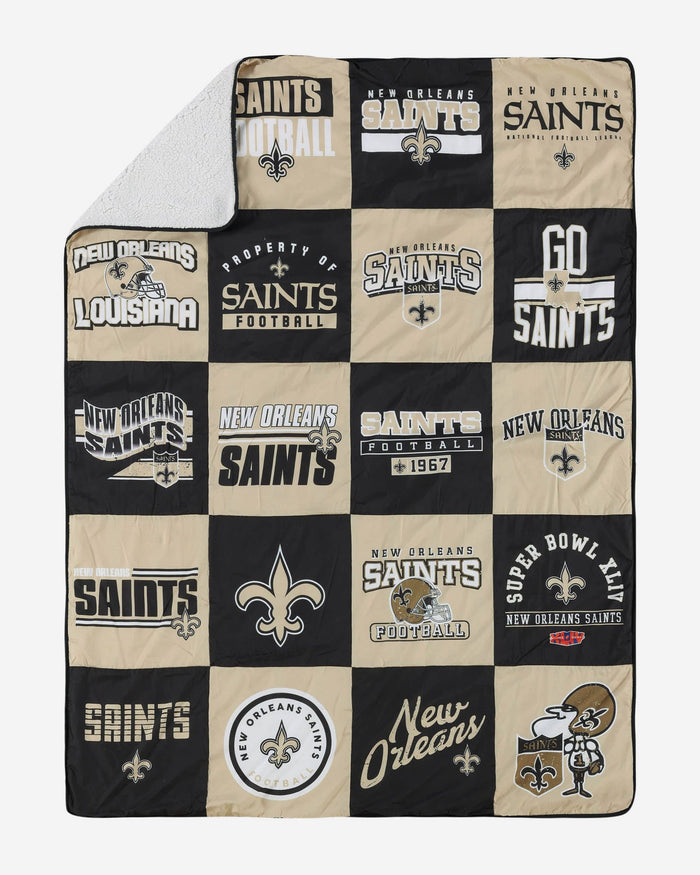 New Orleans Saints Team Pride Patches Quilt FOCO - FOCO.com