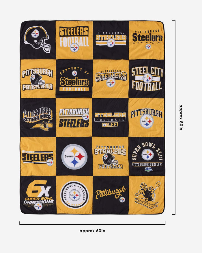 Pittsburgh Steelers Team Pride Patches Quilt FOCO - FOCO.com