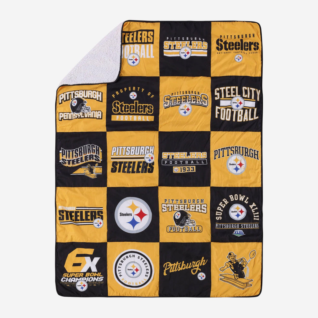 Pittsburgh Steelers Team Pride Patches Quilt FOCO - FOCO.com
