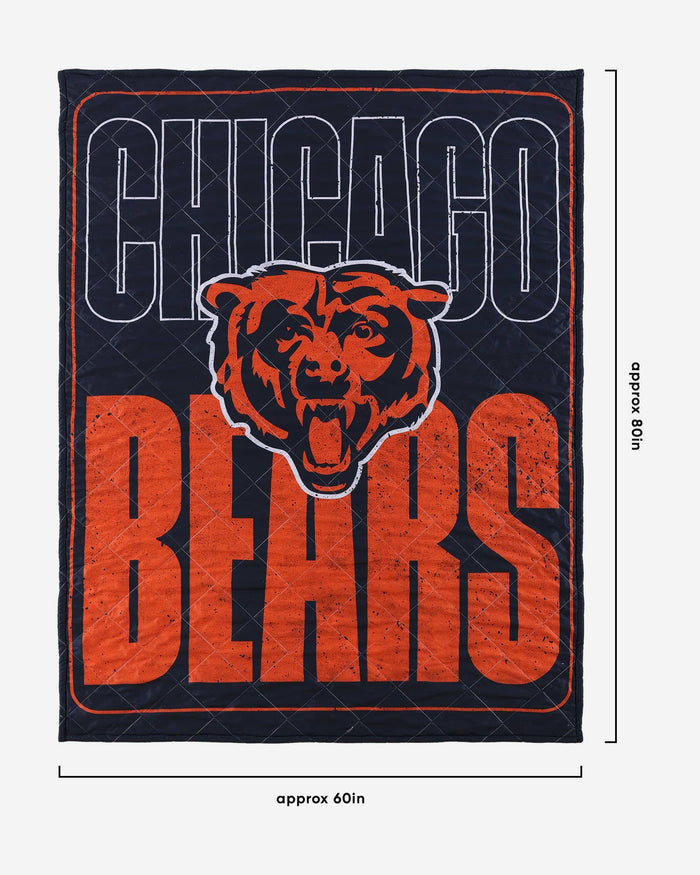 Chicago Bears Big Game Sherpa Lined Throw Blanket FOCO - FOCO.com