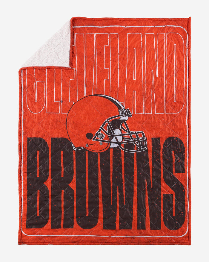 Cleveland Browns Big Game Sherpa Lined Throw Blanket FOCO - FOCO.com