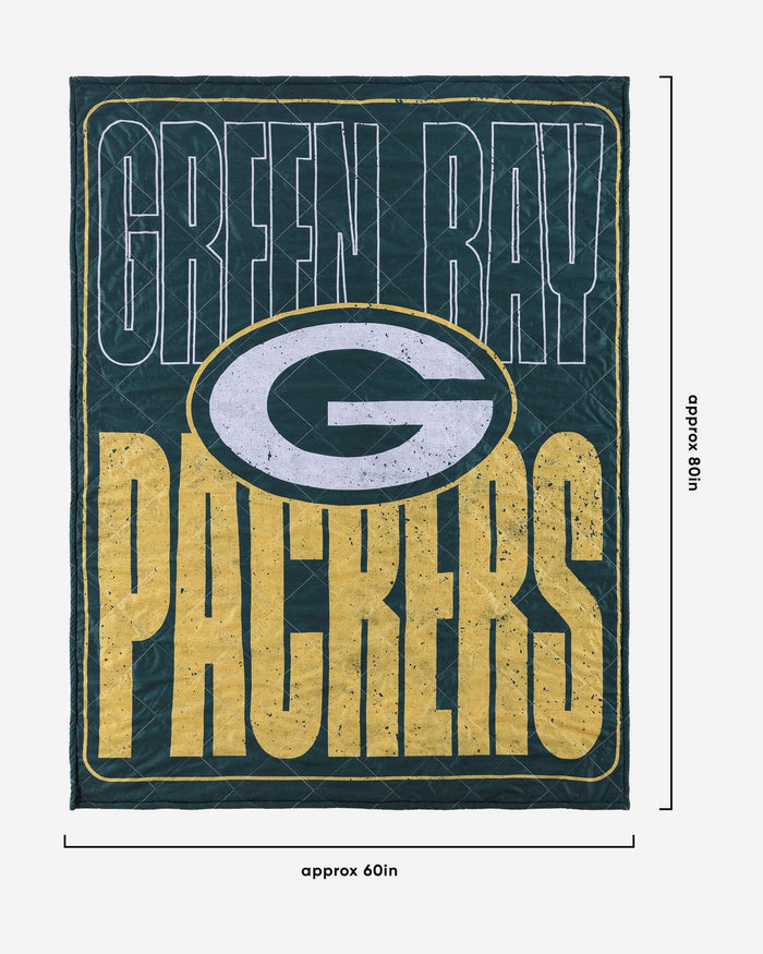 Green Bay Packers Big Game Sherpa Lined Throw Blanket FOCO - FOCO.com