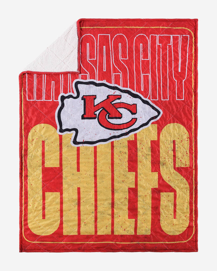 Kansas City Chiefs Big Game Sherpa Lined Throw Blanket FOCO - FOCO.com