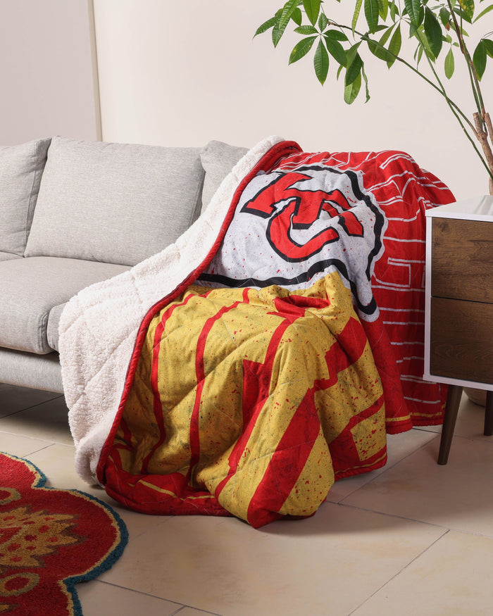 Kansas City Chiefs Big Game Sherpa Lined Throw Blanket FOCO - FOCO.com