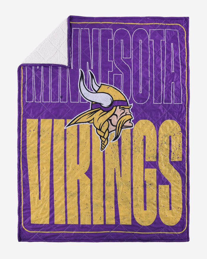 Minnesota Vikings Big Game Sherpa Lined Throw Blanket FOCO - FOCO.com